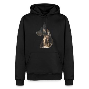 Dogue allemand - Sweat à capuche Premium bio Homme - noir - Devant - Nico (187cm)