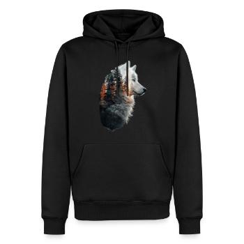 Samojede - Männer Premium Bio Hoodie - Schwarz - Vorne - Nico (187cm)