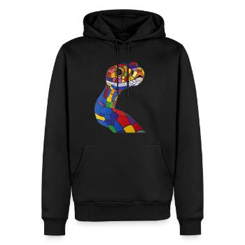 Serpent - Sweat à capuche Premium bio Homme - noir - Devant - Nico (187cm)