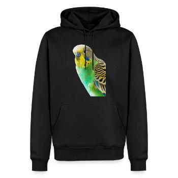 Perruche ondulée - Sweat à capuche Premium bio Homme - noir - Devant - Nico (187cm)