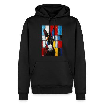 Esel - Männer Premium Bio Hoodie - Schwarz - Vorne - Nico (187cm)