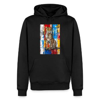 Gepard - Männer Premium Bio Hoodie - Schwarz - Vorne - Nico (187cm)