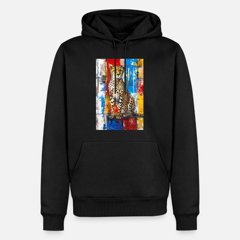 Guépard - Sweat à capuche Premium bio Homme - noir