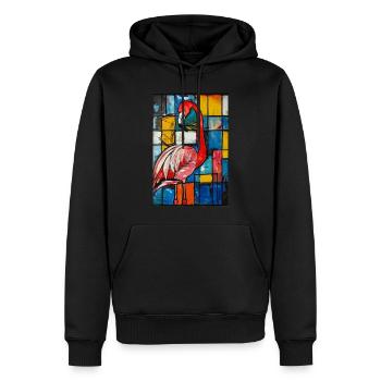 Flamingo - Männer Premium Bio Hoodie - Schwarz - Vorne - Nico (187cm)