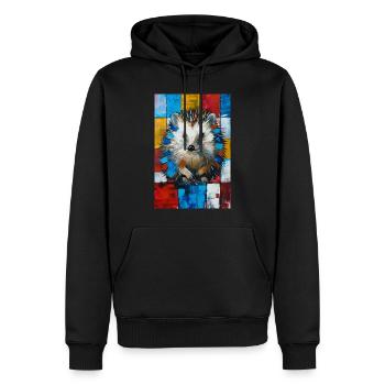 Hérisson - Sweat à capuche Premium bio Homme - noir - Devant - Nico (187cm)