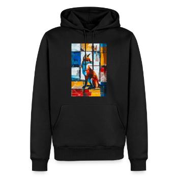 Fuchs - Männer Premium Bio Hoodie - Schwarz - Vorne - Nico (187cm)