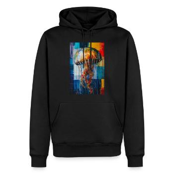 Méduse - Sweat à capuche Premium bio Homme - noir - Devant - Nico (187cm)
