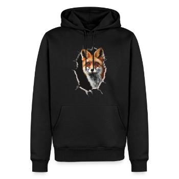 Fuchs - Männer Premium Bio Hoodie - Schwarz - Vorne - Nico (187cm)