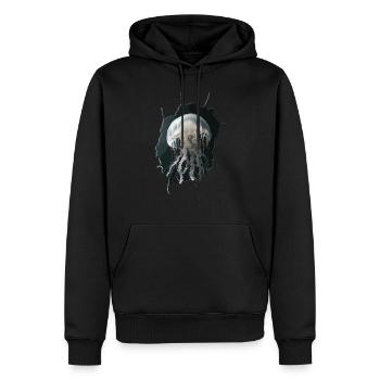 Méduse - Sweat à capuche Premium bio Homme - noir - Devant - Nico (187cm)