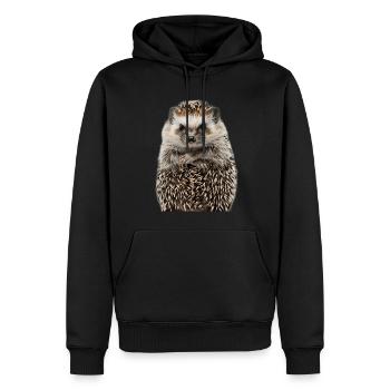 Hérisson - Sweat à capuche Premium bio Homme - noir - Devant - Nico (187cm)
