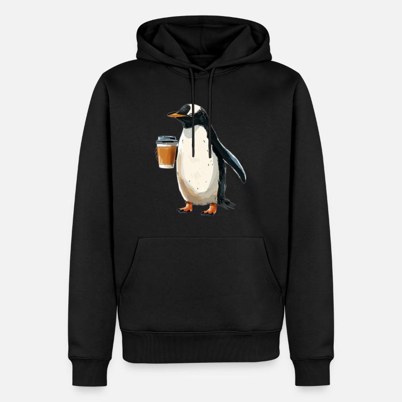 Pingouin - Sweat à capuche Premium bio Homme - noir