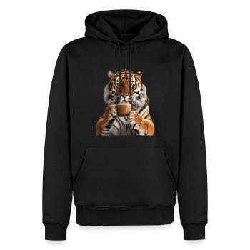 Tiger - Männer Premium Bio Hoodie - Schwarz - Vorne - Nico (187cm)