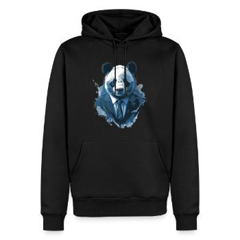 Panda - Sweat à capuche Premium bio Homme - noir - Devant - Nico (187cm)