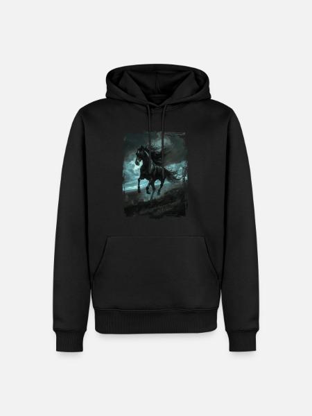 Viertel Pferde - Männer Premium Bio Hoodie - Schwarz