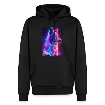 Chien - Sweat à capuche Premium bio Homme - noir - Devant - Nico (187cm)