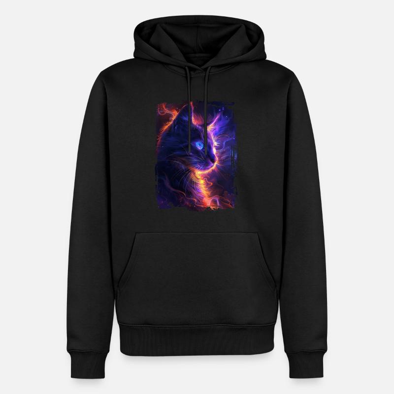 Katze - Männer Premium Bio Hoodie - Schwarz