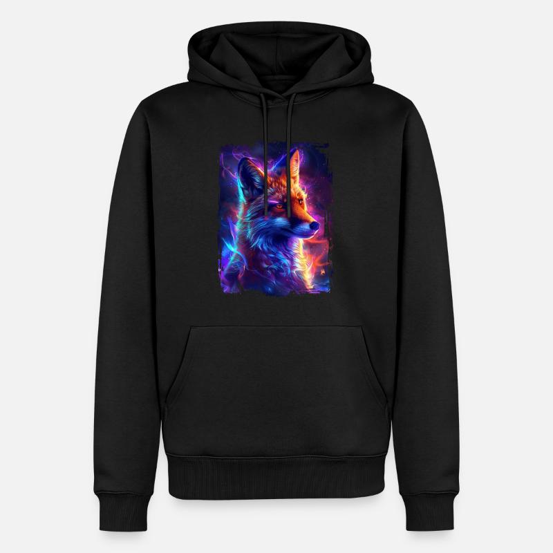 Fuchs - Männer Premium Bio Hoodie - Schwarz