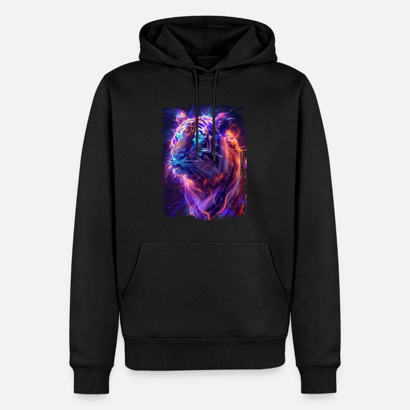 Tiger - Männer Premium Bio Hoodie - Schwarz
