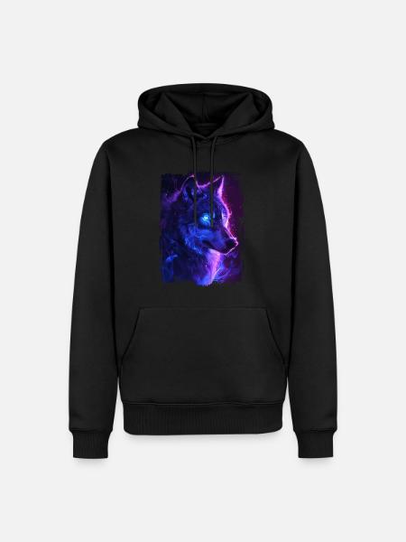 Loup - Sweat à capuche Premium bio Homme - noir
