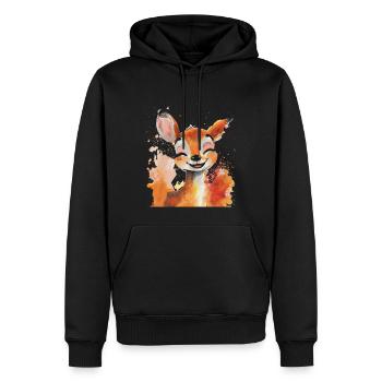 Roe deer - Men’s Premium Organic Hoodie - black - Front - Nico (187cm)