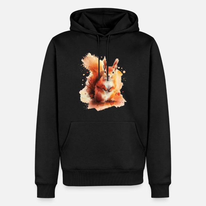 Eichhörnchen - Männer Premium Bio Hoodie - Schwarz
