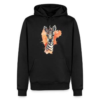 Zebra - Männer Premium Bio Hoodie - Schwarz - Vorne - Nico (187cm)