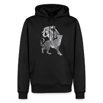 Gepard - Männer Premium Bio Hoodie - Schwarz - Vorne - Nico (187cm)
