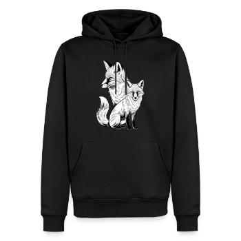 Fuchs - Männer Premium Bio Hoodie - Schwarz - Vorne - Nico (187cm)