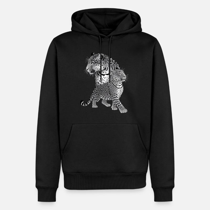 Léopard - Sweat à capuche Premium bio Homme - noir
