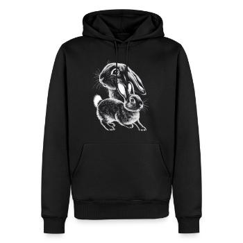 Kaninchen - Männer Premium Bio Hoodie - Schwarz - Vorne - Nico (187cm)