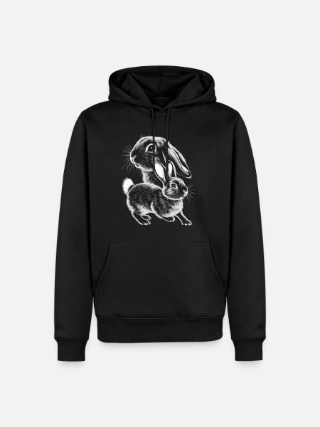 Rabbit - Men’s Premium Organic Hoodie - black