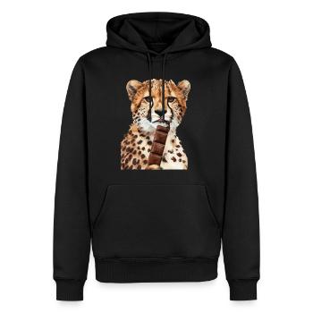 Gepard - Männer Premium Bio Hoodie - Schwarz - Vorne - Nico (187cm)