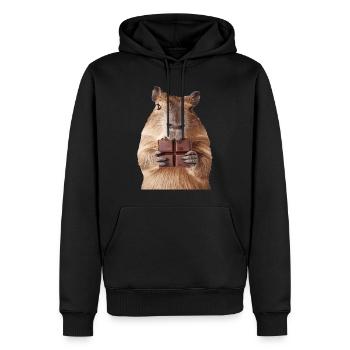 Wasserschwein - Männer Premium Bio Hoodie - Schwarz - Vorne - Nico (187cm)