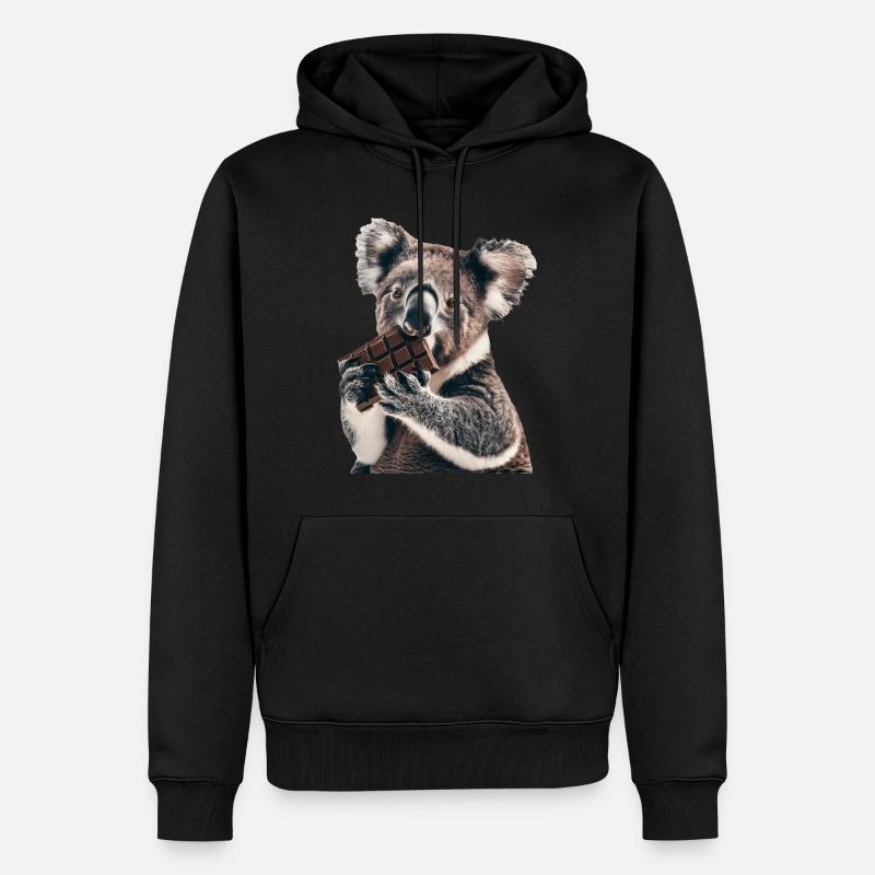 Koala - Männer Premium Bio Hoodie - Schwarz