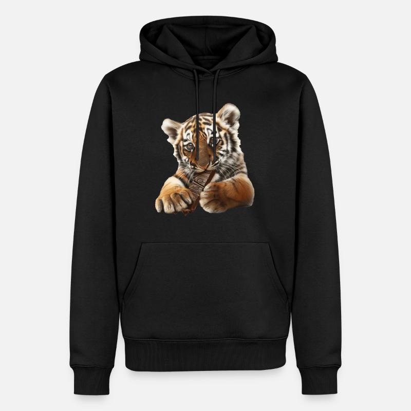 Tiger - Männer Premium Bio Hoodie - Schwarz