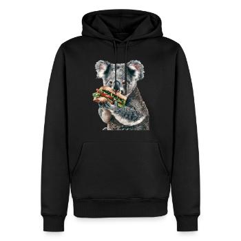 Koala - Männer Premium Bio Hoodie - Schwarz - Vorne - Nico (187cm)