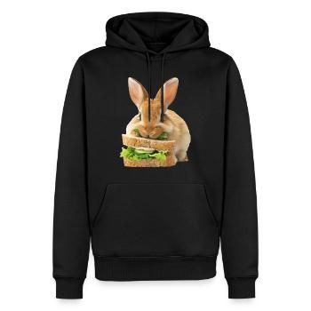 Kaninchen - Männer Premium Bio Hoodie - Schwarz - Vorne - Nico (187cm)
