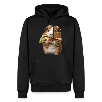 Cobaye - Sweat à capuche Premium bio Homme - noir - Devant - Nico (187cm)