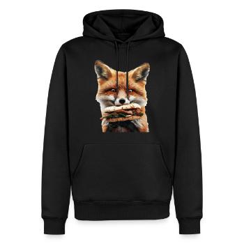 Fuchs - Männer Premium Bio Hoodie - Schwarz - Vorne - Nico (187cm)
