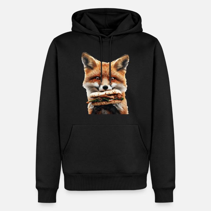 Fuchs - Männer Premium Bio Hoodie - Schwarz