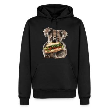 Koala - Männer Premium Bio Hoodie - Schwarz - Vorne - Nico (187cm)