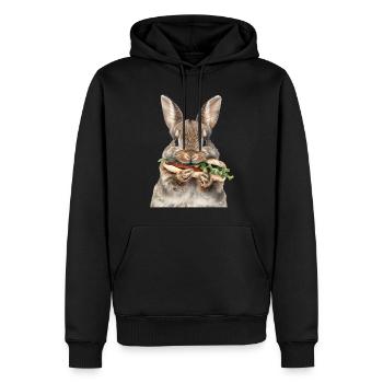 Kaninchen - Männer Premium Bio Hoodie - Schwarz - Vorne - Nico (187cm)