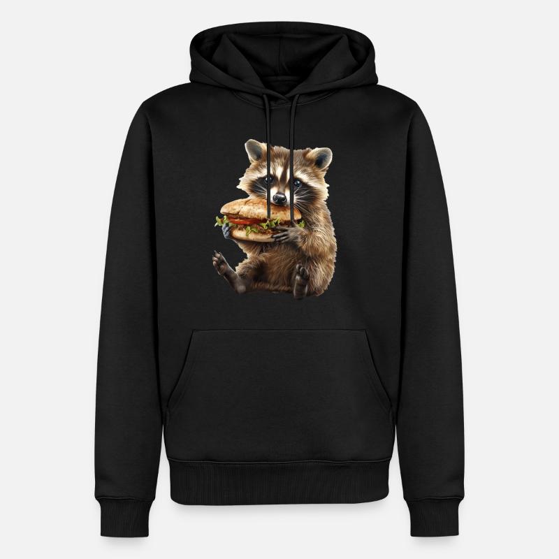 Waschbär - Männer Premium Bio Hoodie - Schwarz
