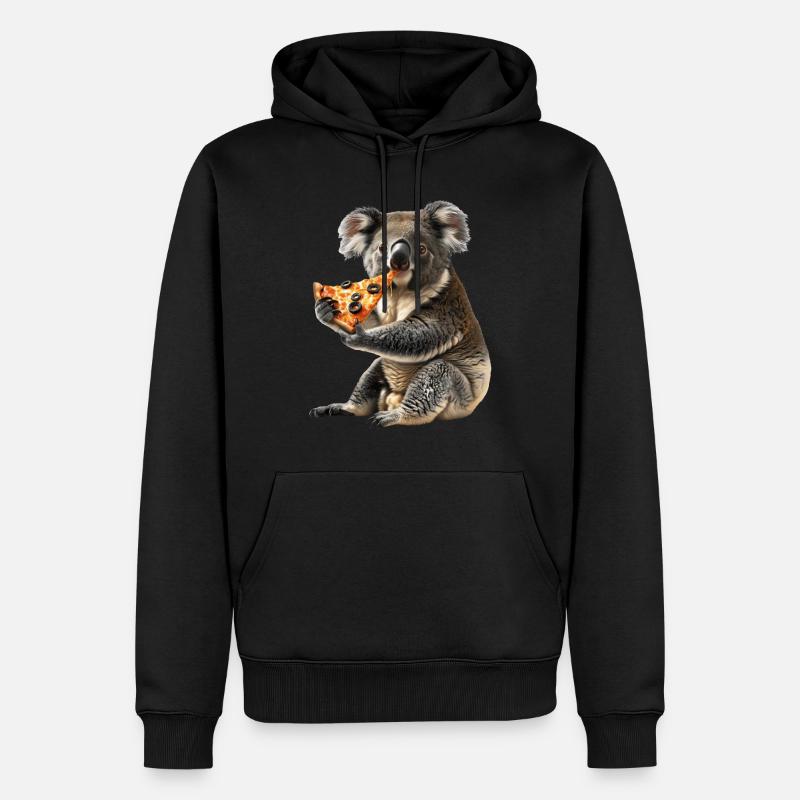 Koala - Männer Premium Bio Hoodie - Schwarz