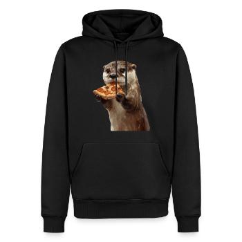 Loutre - Sweat à capuche Premium bio Homme - noir - Devant - Nico (187cm)