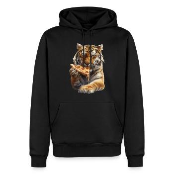Tigre - Sweat à capuche Premium bio Homme - noir - Devant - Nico (187cm)