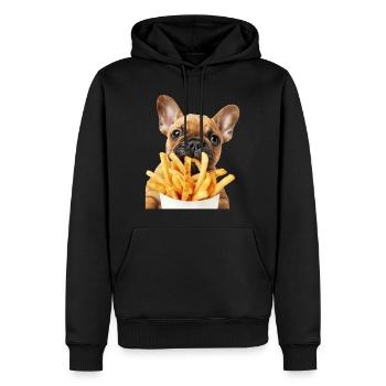 Chien - Sweat à capuche Premium bio Homme - noir - Devant - Nico (187cm)