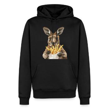 Kangourou - Sweat à capuche Premium bio Homme - noir - Devant - Nico (187cm)