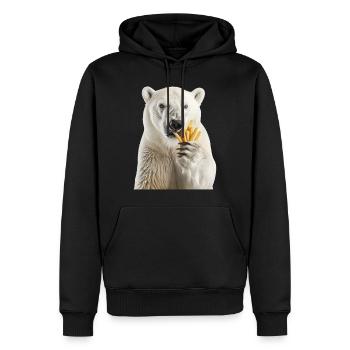 Ours blanc - Sweat à capuche Premium bio Homme - noir - Devant - Nico (187cm)