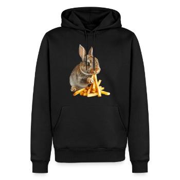 Rabbit - Men’s Premium Organic Hoodie - black - Front - Nico (187cm)